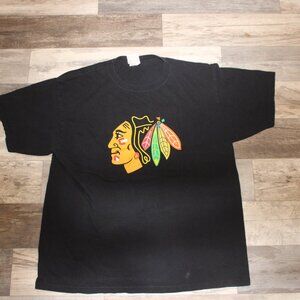 Chicago Blackhawks NHL T-Shirt Mens XL Logo Hockey Black
